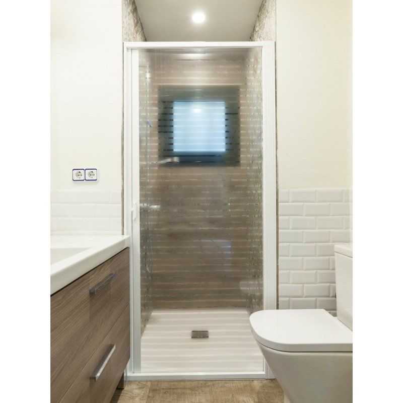 Roll Up Shower Screen 90 To 150 Cm Wide Transpa Sheet With Horizontal Rollaway Screen For Shower Extensible From 90 Up To 150 Cm Width White Aluminium Transpa Pet Door Printed With Lines