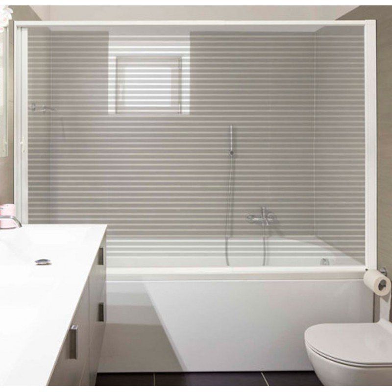 Roll Up Bathtub Screen 150 To 220 Cm Wide Transparent Sheet With Horizontal Lines